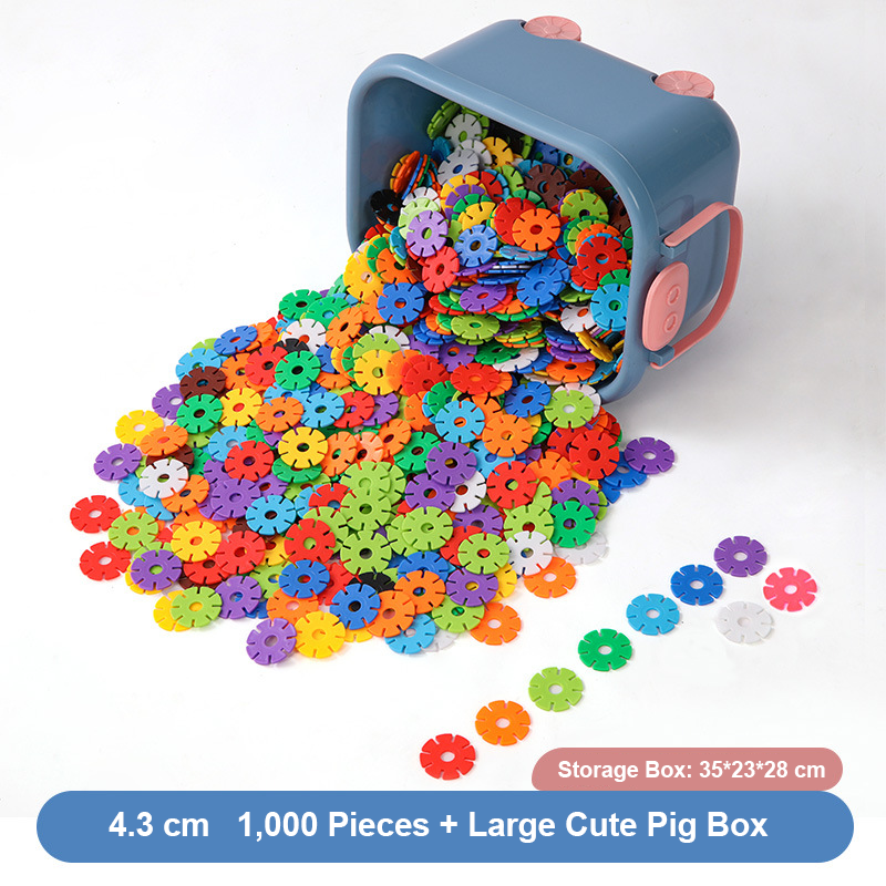 Kids Snowflake Building Blocks – Large Plastic Interlocking Construction Toy