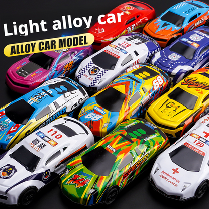 Diecast Pull Back Toy Car – Alloy Racing Model with Light & Sound