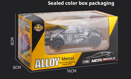 Diecast Pull Back Toy Car – Alloy Racing Model with Light & Sound