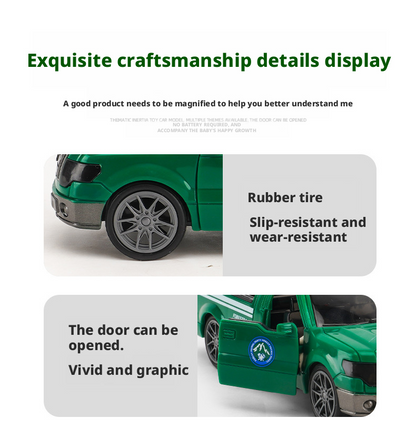 لعبة شاحنة بيك آب كبيرة تعمل بالاحتكاك مع أبواب قابلة للفتح