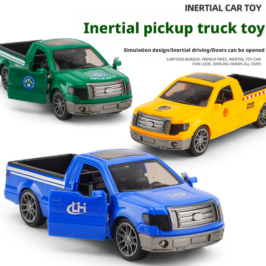 Large Friction Pickup Truck Toy with Opening Doors