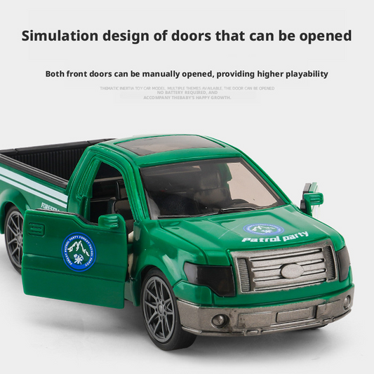 Large Friction Pickup Truck Toy with Opening Doors