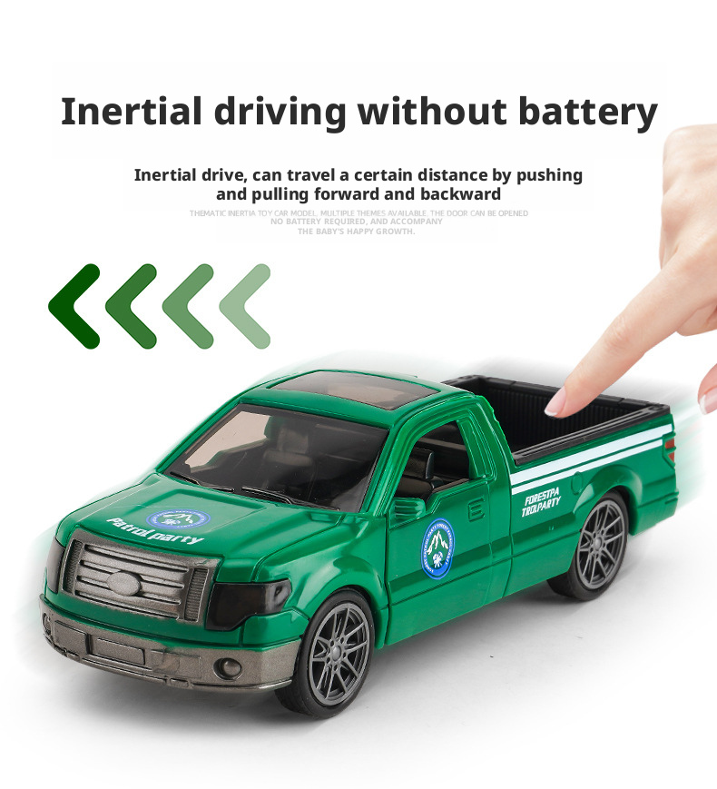 لعبة شاحنة بيك آب كبيرة تعمل بالاحتكاك مع أبواب قابلة للفتح