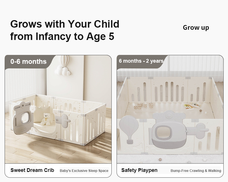 Customizable Kids Indoor Playpen Safety Fence Floor Play Yard