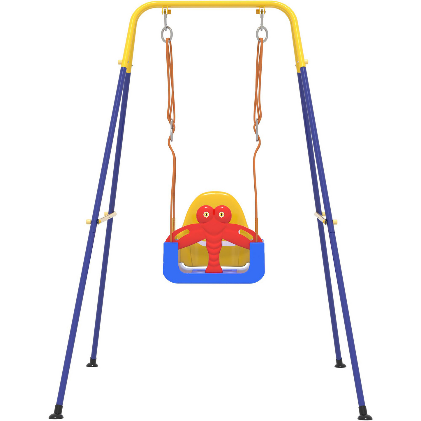 Customizable Kids Outdoor Swing Set with Frame, Baby Toddler Hanging Swing Seat, Indoor & Outdoor Rocking Toy