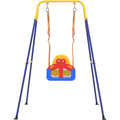 Customizable Kids Outdoor Swing Set with Frame, Baby Toddler Hanging Swing Seat, Indoor & Outdoor Rocking Toy