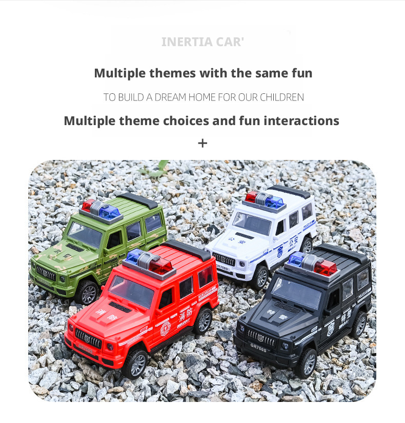 Large Friction Powered Police Car Toy – Realistic Off-Road Vehicle for Kids