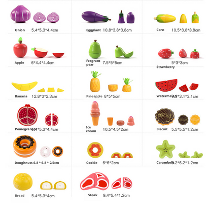 Wooden Magnetic Cutting Fruit & Vegetable Toy Set for Kids 4-6 – Pretend Play Kitchen Educational Toy