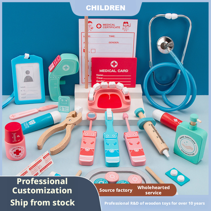 Wooden Doctor Play Set for Kids – Early Learning Pretend Play Toy
