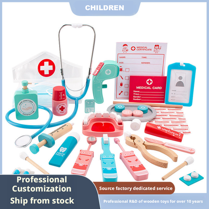 Wooden Doctor Play Set for Kids – Early Learning Pretend Play Toy