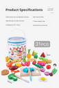 Wooden Magnetic Cutting Fruit & Vegetable Toy Set for Kids 4-6 – Pretend Play Kitchen Educational Toy