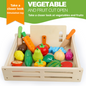 Wooden Magnetic Cutting Fruit & Vegetable Toy Set for Kids 4-6 – Pretend Play Kitchen Educational Toy