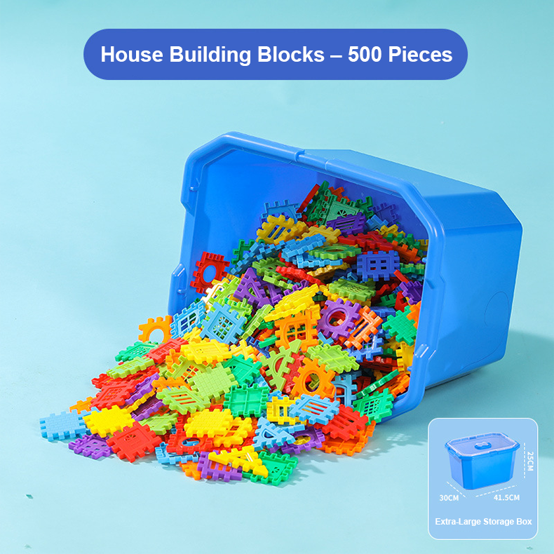 مجموعة بناء منزل كبيرة متشابكة للأطفال الصغار من عمر سنتين إلى ثلاث سنوات