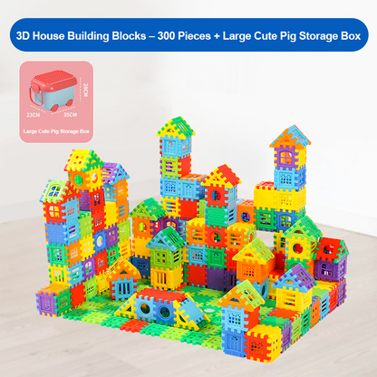 مجموعة بناء منزل كبيرة متشابكة للأطفال الصغار من عمر سنتين إلى ثلاث سنوات