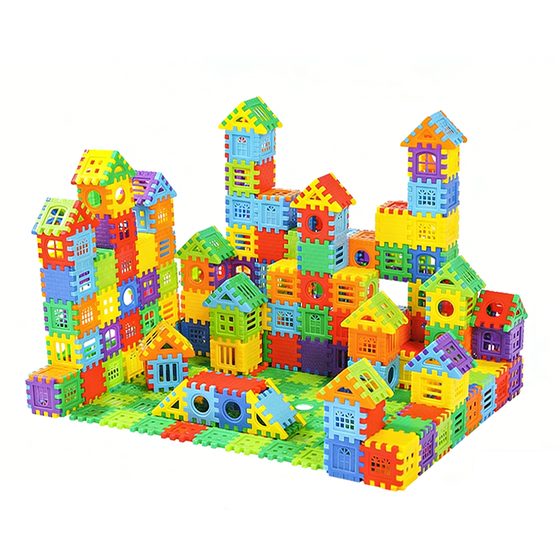 مجموعة بناء منزل كبيرة متشابكة للأطفال الصغار من عمر سنتين إلى ثلاث سنوات