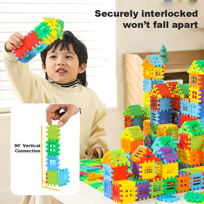 مجموعة بناء منزل كبيرة متشابكة للأطفال الصغار من عمر سنتين إلى ثلاث سنوات