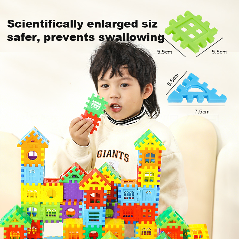 مجموعة بناء منزل كبيرة متشابكة للأطفال الصغار من عمر سنتين إلى ثلاث سنوات