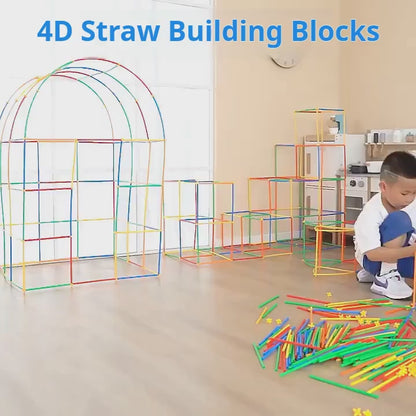 Creative Straw Construction Building Set for Kids – STEM Toy