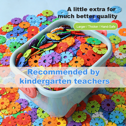 مكعبات بناء على شكل ندفة ثلج للأطفال - لعبة بناء بلاستيكية كبيرة متشابكة