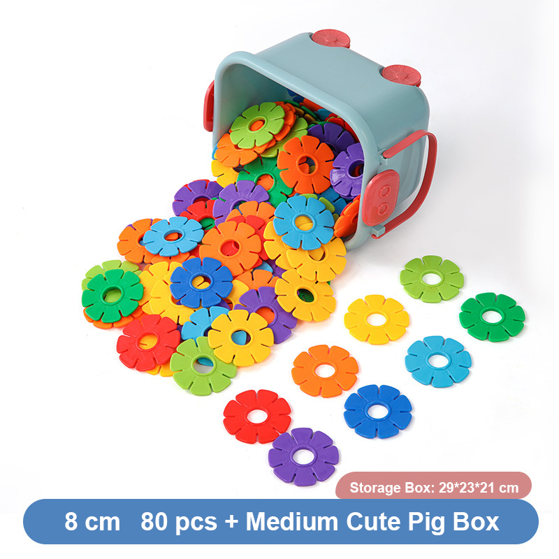 Kids Snowflake Building Blocks – Large Plastic Interlocking Construction Toy