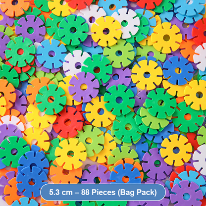 Kids Snowflake Building Blocks – Large Plastic Interlocking Construction Toy