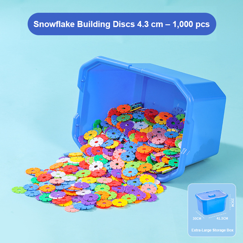Kids Snowflake Building Blocks – Large Plastic Interlocking Construction Toy