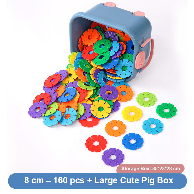 Kids Snowflake Building Blocks – Large Plastic Interlocking Construction Toy