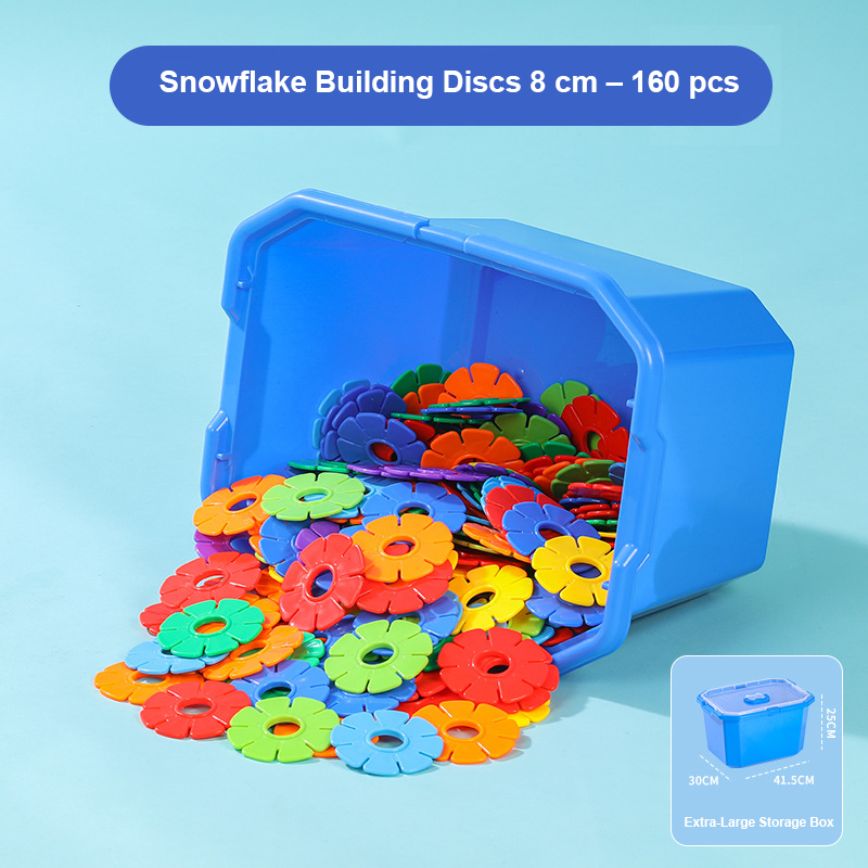 Kids Snowflake Building Blocks – Large Plastic Interlocking Construction Toy