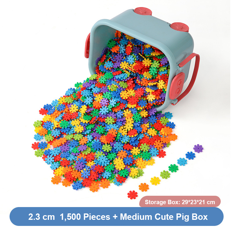 Kids Snowflake Building Blocks – Large Plastic Interlocking Construction Toy