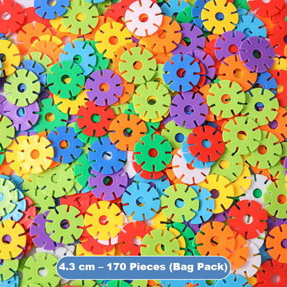 Kids Snowflake Building Blocks – Large Plastic Interlocking Construction Toy