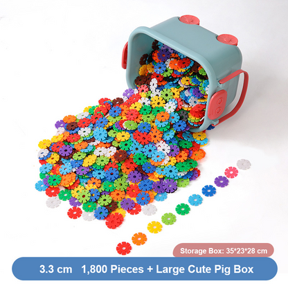 Kids Snowflake Building Blocks – Large Plastic Interlocking Construction Toy