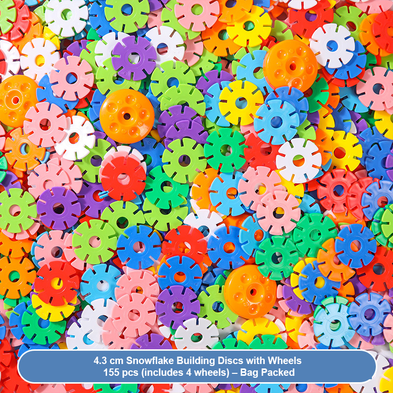 Kids Snowflake Building Blocks – Large Plastic Interlocking Construction Toy