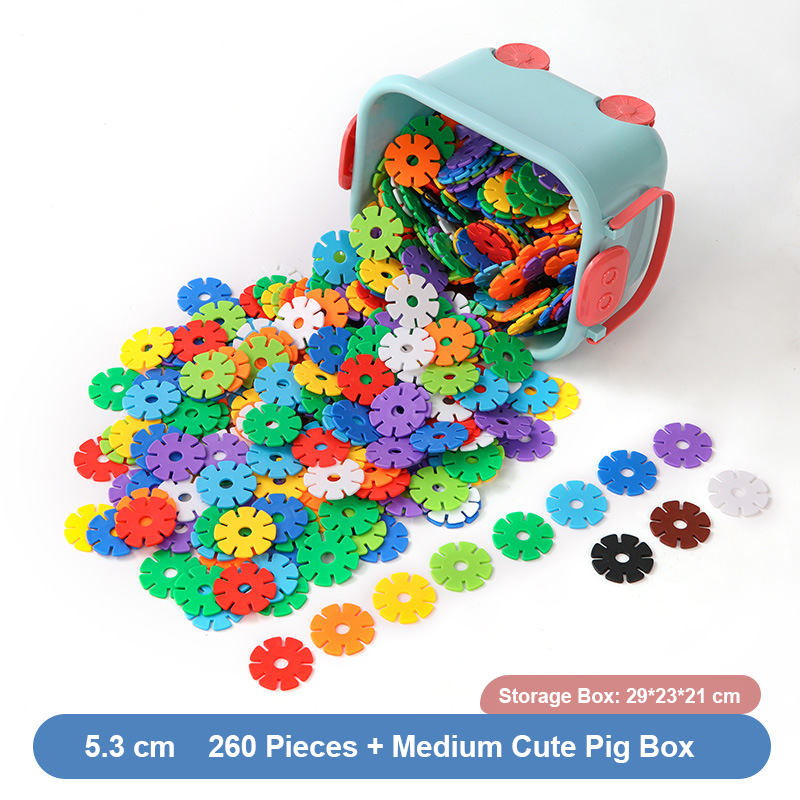 Kids Snowflake Building Blocks – Large Plastic Interlocking Construction Toy