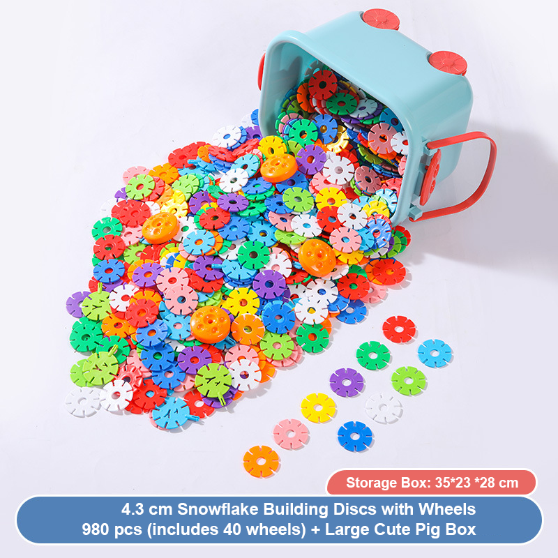 Kids Snowflake Building Blocks – Large Plastic Interlocking Construction Toy
