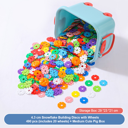 Kids Snowflake Building Blocks – Large Plastic Interlocking Construction Toy