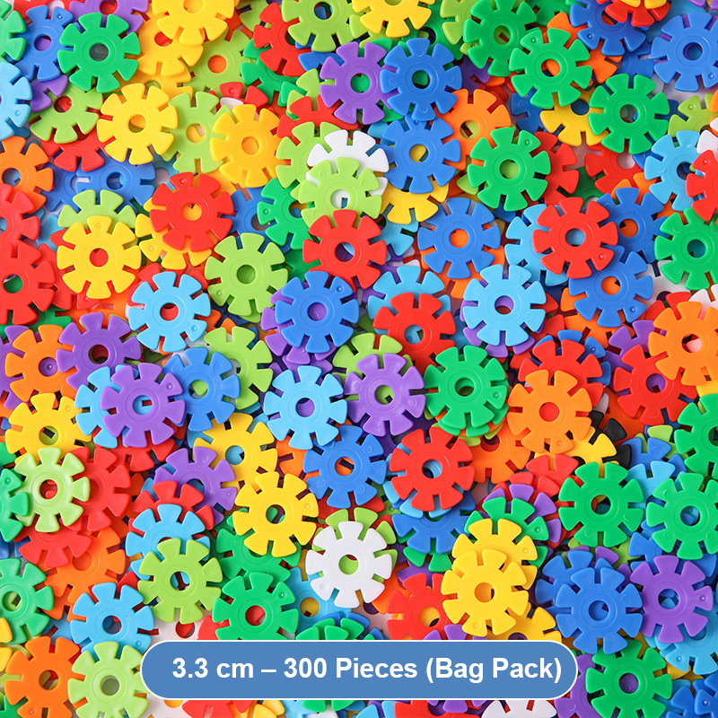 Kids Snowflake Building Blocks – Large Plastic Interlocking Construction Toy