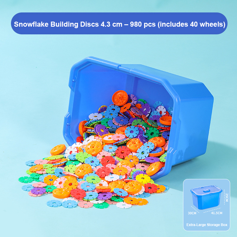 Kids Snowflake Building Blocks – Large Plastic Interlocking Construction Toy
