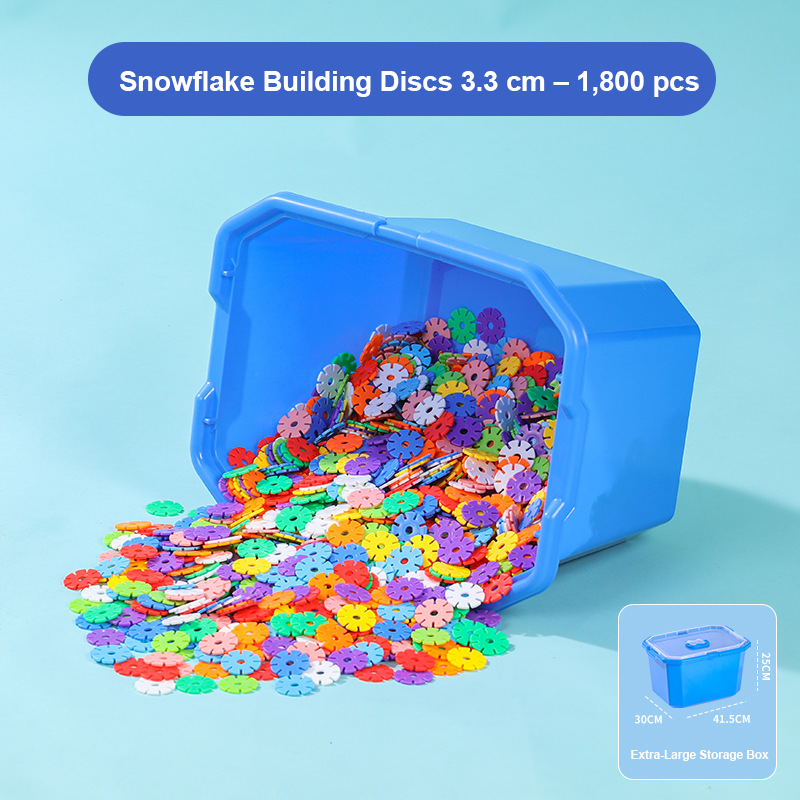 Kids Snowflake Building Blocks – Large Plastic Interlocking Construction Toy