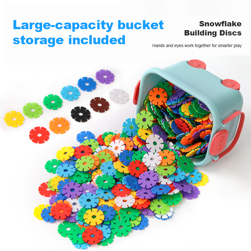Kids Snowflake Building Blocks – Large Plastic Interlocking Construction Toy