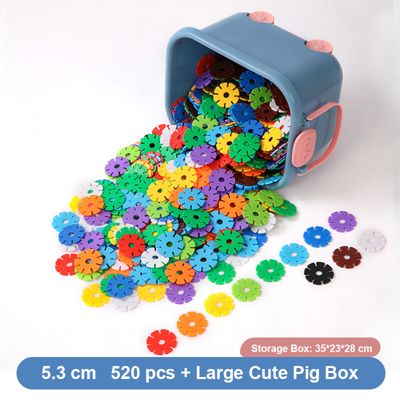 Kids Snowflake Building Blocks – Large Plastic Interlocking Construction Toy