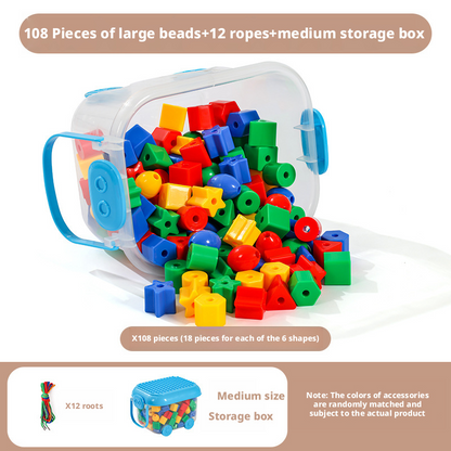 Wooden Lacing Beads Set for Kids – Preschool Threading Toy