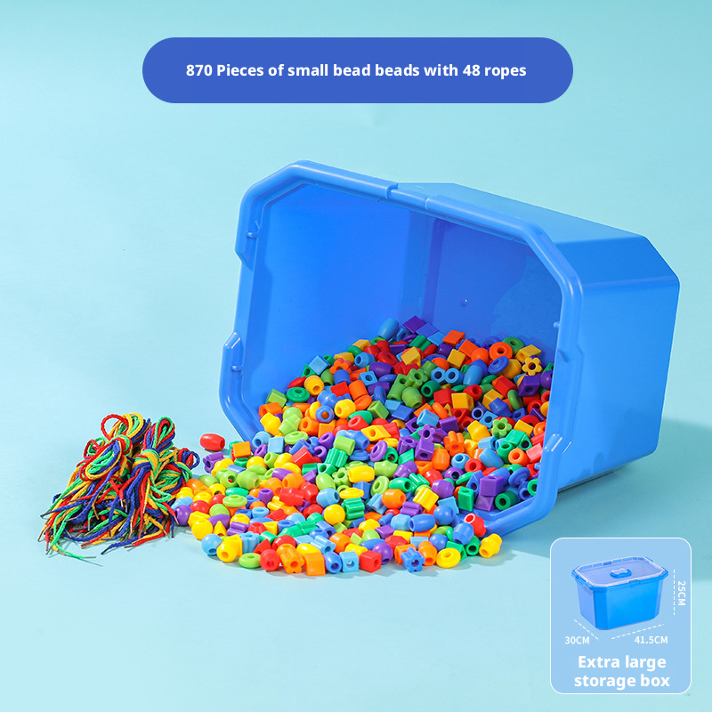 Wooden Lacing Beads Set for Kids – Preschool Threading Toy