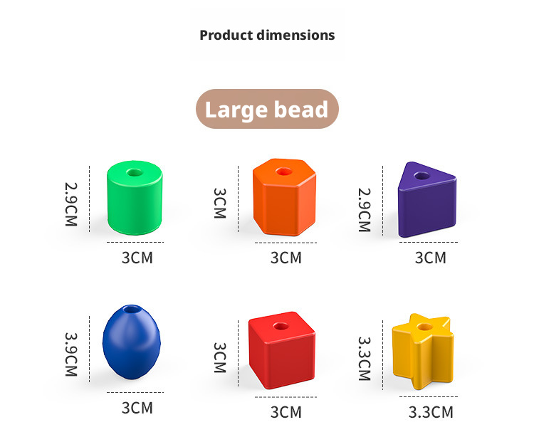 Wooden Lacing Beads Set for Kids – Preschool Threading Toy