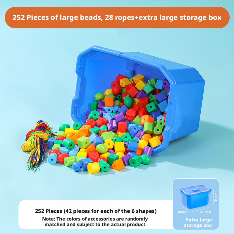 Wooden Lacing Beads Set for Kids – Preschool Threading Toy