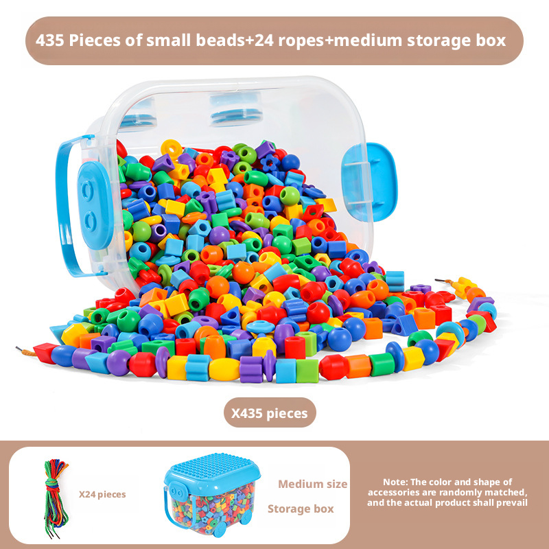 Wooden Lacing Beads Set for Kids – Preschool Threading Toy