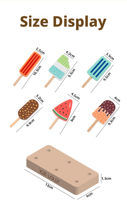 Wooden Pretend Play Ice Cream Popsicle Set – Kids Kitchen Dessert Toy